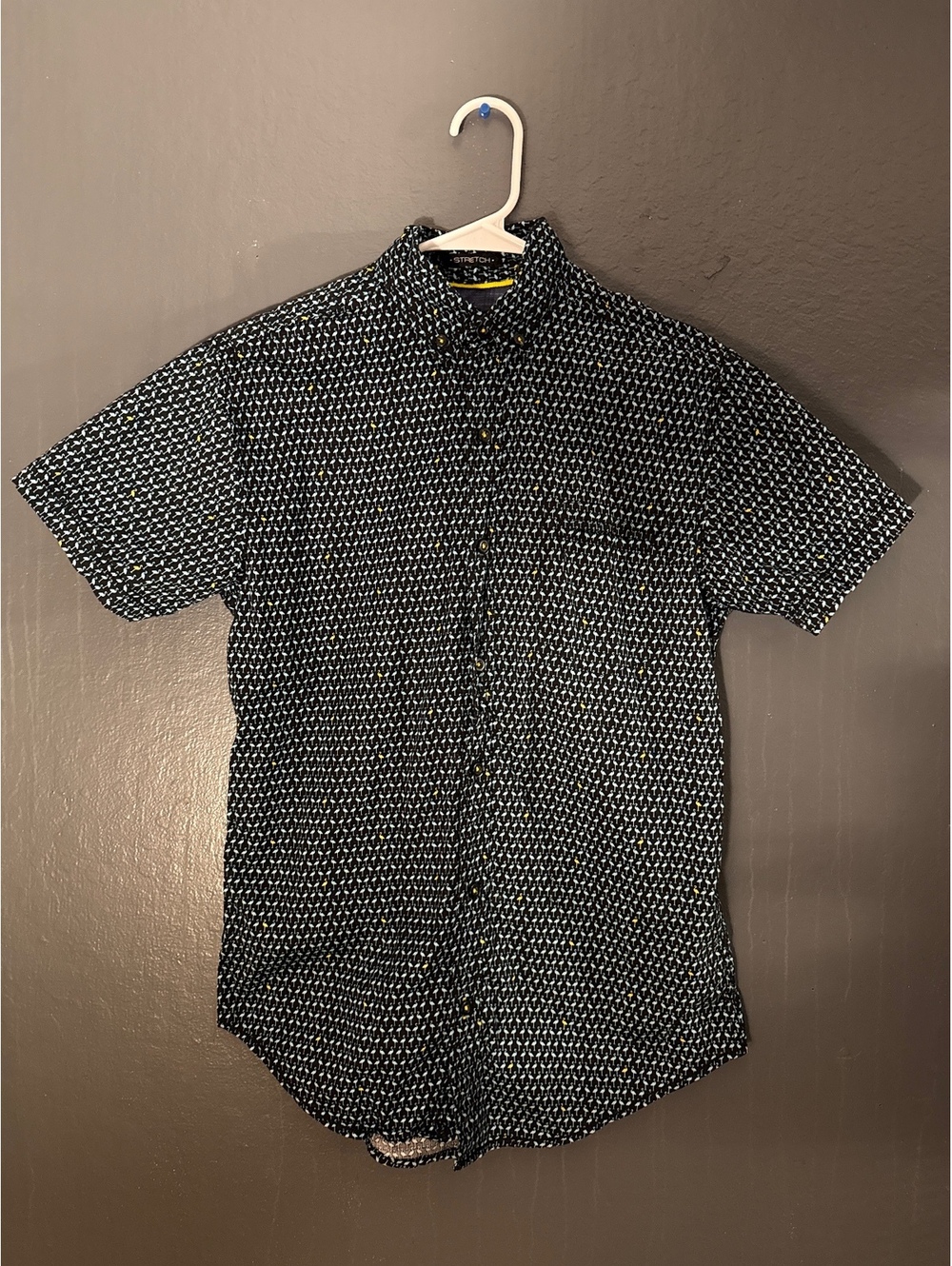 Geometrix New York Men's Short Sleeve Button-Up Shirt Small Flamingo Print